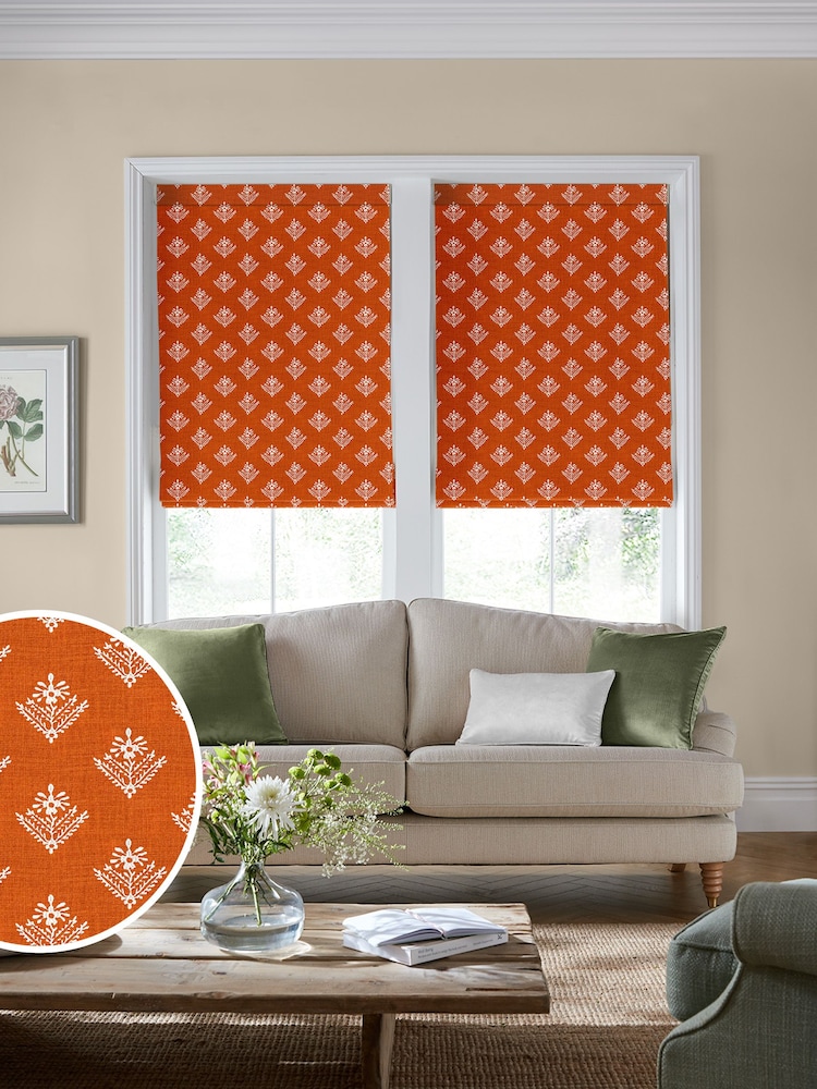 Laura Ashley Red Lady Fern Made To Measure Roman Blinds - Image 1 of 6