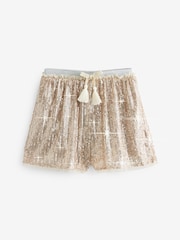 Mint Velvet Gold Sequin Shorts - Image 5 of 7