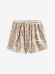 Mint Velvet Gold Sequin Shorts - Image 6 of 7