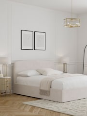 Natural Oyster Plush Chenille Matson Upholstered Ottoman Storage Bed Frame - Image 1 of 7