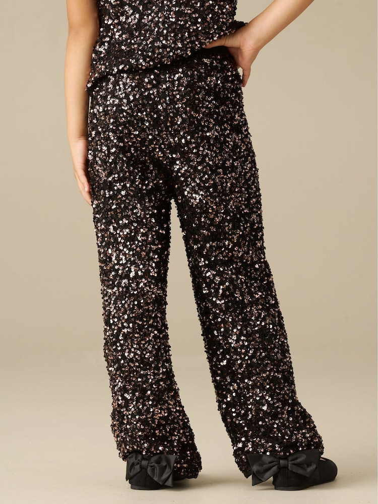Angel & Rocket Black Leona Sequin Trousers - Image 2 of 3
