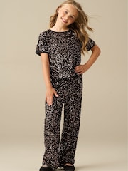 Angel & Rocket Black Leona Sequin Trousers - Image 3 of 3