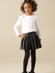 Angel & Rocket Black Quinn Faux Leather Pleated Skirt - Image 1 of 3