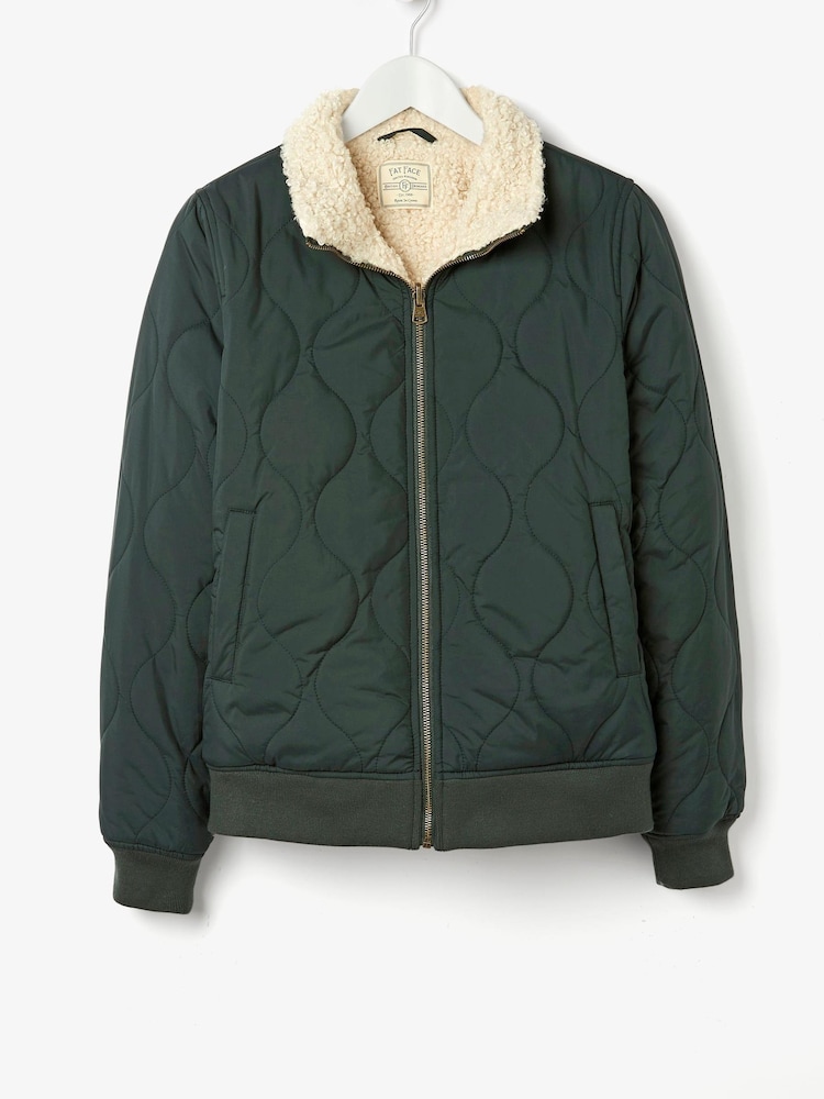FatFace Green Reversible Jacket - Image 1 of 4 FatFace Green Reversible Jacket - Image 1 of 4