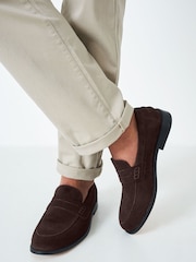 Crew Clothing Brown Smart Suede Loafers - Image 1 of 4