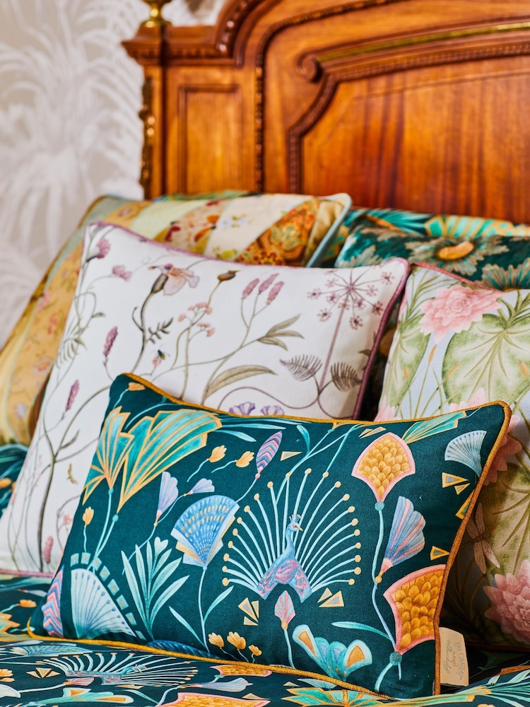 The Chateau by Angel Strawbridge Green Emerald Fan Cushion - Image 1 of 4