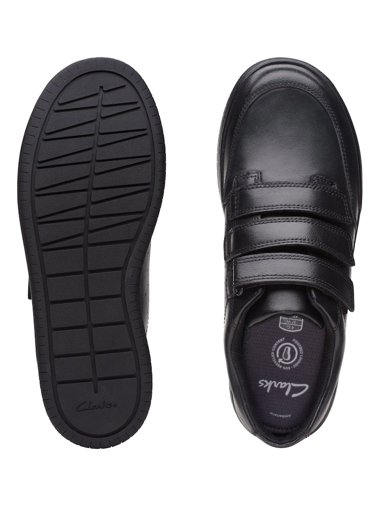 Clarks Black Multi Fit Leather Fawn Bar Shoes - Image 7 of 7
