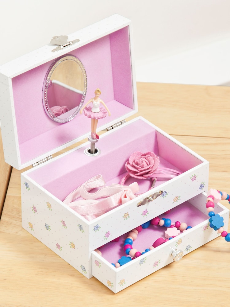 JoJo Maman Bébé Pretty Floral Musical Jewellery Box - Image 7 of 7 JoJo Maman Bébé Pretty Floral Musical Jewellery Box - Image 7 of 7