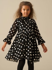 Angel & Rocket Black Dakota Polkadot Bow Dress - Image 2 of 4