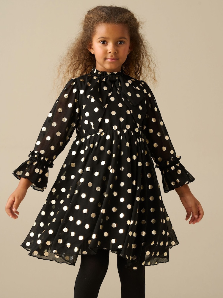 Angel & Rocket Black Dakota Polkadot Bow Dress - Image 2 of 4
