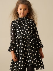 Angel & Rocket Black Dakota Polkadot Bow Dress - Image 3 of 4