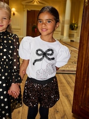 Angel & Rocket White Elodie Bauble Frill Bow T-Shirt - Image 1 of 5
