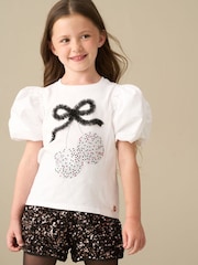 Angel & Rocket White Elodie Bauble Frill Bow T-Shirt - Image 3 of 5