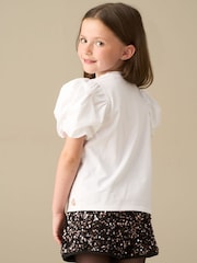 Angel & Rocket White Elodie Bauble Frill Bow T-Shirt - Image 4 of 5