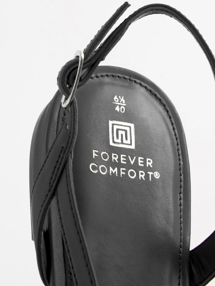 črna - Tkani čevlji z odprto peto Forever Comfort® - Slika 7 iz 7
