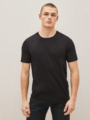 Black/Slate/Grey Marl/White/Navy/Blue Slim Fit Essential Cotton T-Shirts 6 Pack - Image 10 of 16