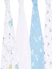 Aden & Anais Light Grey Essentials Muslin Blankets 4 Pack - Image 11 of 11
