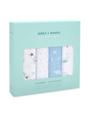 Aden & Anais Light Grey Essentials Muslin 100% Cotton Blankets 4 Pack - Image 3 of 5