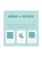Aden & Anais Light Grey Essentials Muslin 100% Cotton Blankets 4 Pack - Image 4 of 5