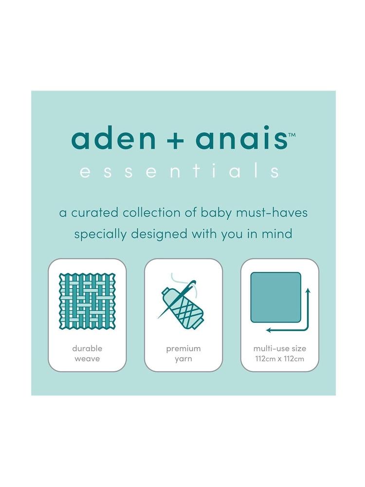 Aden & Anais Light Grey Essentials Muslin 100% Cotton Blankets 4 Pack - Image 4 of 5