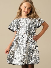 Angel & Rocket Silver Leona Sequin Dress - Image 1 of 4