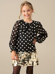 Angel & Rocket Black Dakota Polkadot Bow Blouse - Image 3 of 3