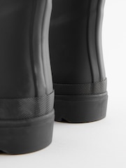Schwarz - Gummistiefel mit kariertem Futter und Schnallenriemen - Bild 3 von 6