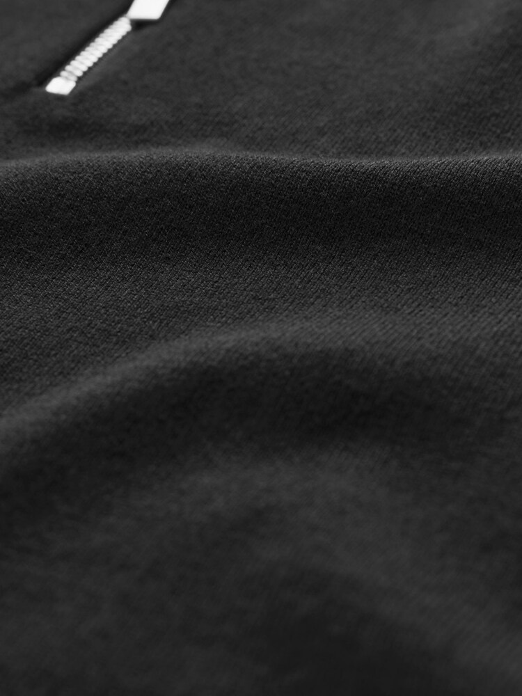 Czarny - Knitted Zip Polo Shirt - Image 7 of 8