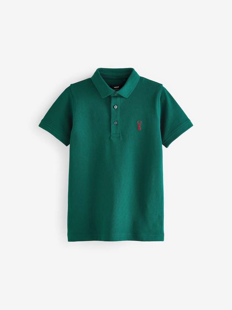 Green Dark Short Sleeve Polo Shirt (3-16yrs) - Image 1 of 2