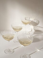 Truly Set of 4 Clear Crystal Coupes Champagne Flutes - Image 1 of 4