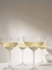 Truly Set of 4 Clear Crystal Coupes Champagne Flutes - Image 2 of 4