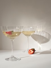 Truly Set of 4 Clear Crystal Coupes Champagne Flutes - Image 3 of 4