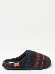 FatFace Blue Tommy Textured Knit Slippers - Image 1 of 4