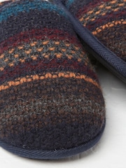 FatFace Blue Tommy Textured Knit Slippers - Image 3 of 4