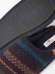 FatFace Blue Tommy Textured Knit Slippers - Image 4 of 4