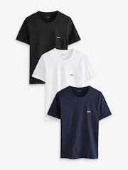 BOSS Black/White/Navy Classic 100% Cotton T-Shirts 3 Pack - Image 1 of 10