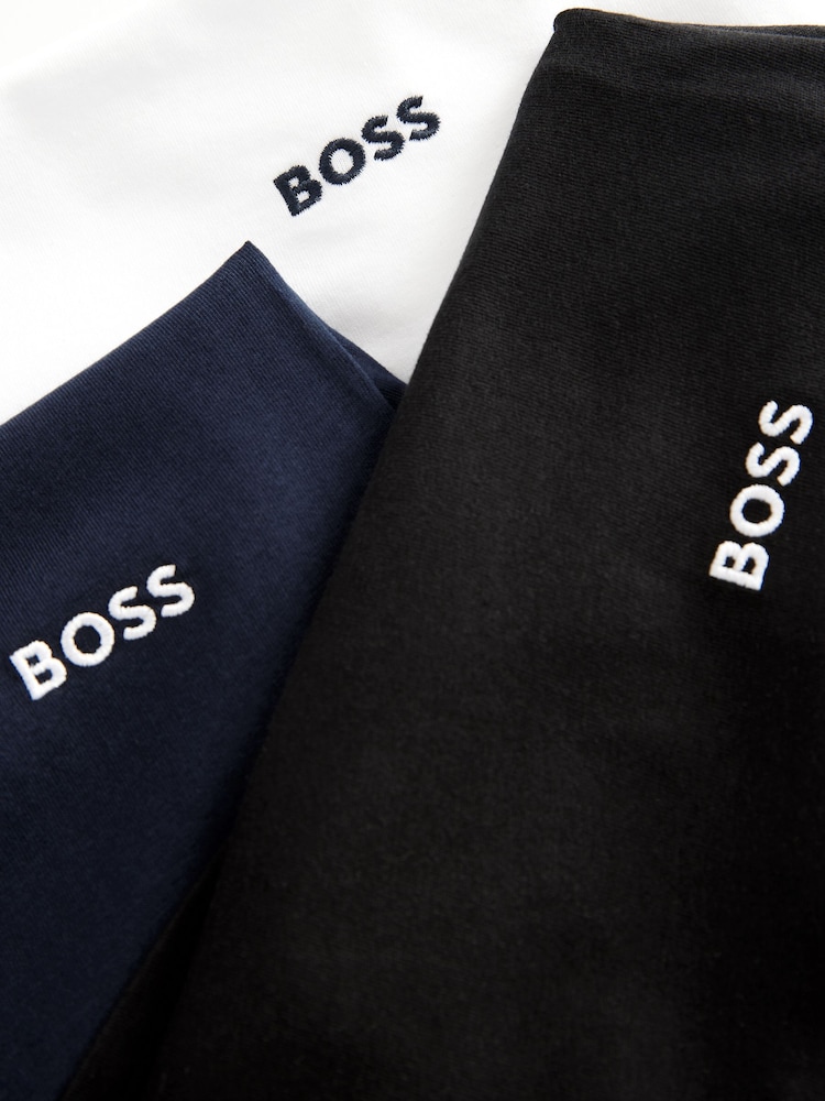 BOSS Black/White/Navy Classic 100% Cotton T-Shirts 3 Pack - Image 9 of 10