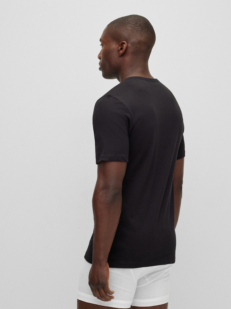 BOSS Black/White/Navy Classic 100% Cotton T-Shirts 3 Pack - Image 5 of 10
