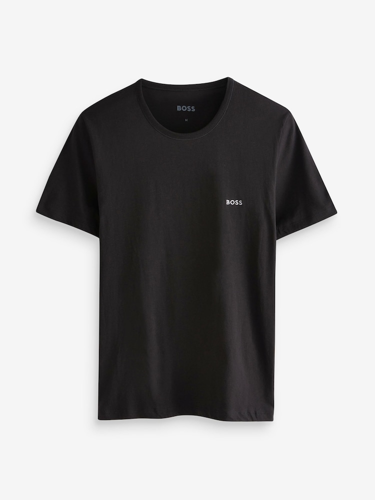 BOSS Black/White/Navy Classic 100% Cotton T-Shirts 3 Pack - Image 6 of 10