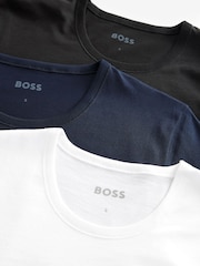 BOSS Black/White/Navy Classic 100% Cotton T-Shirts 3 Pack - Image 8 of 10