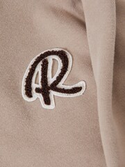 Reiss Taupe Cade Junior Relaxed Garment Dyed Logo Hoodie - Image 6 of 6
