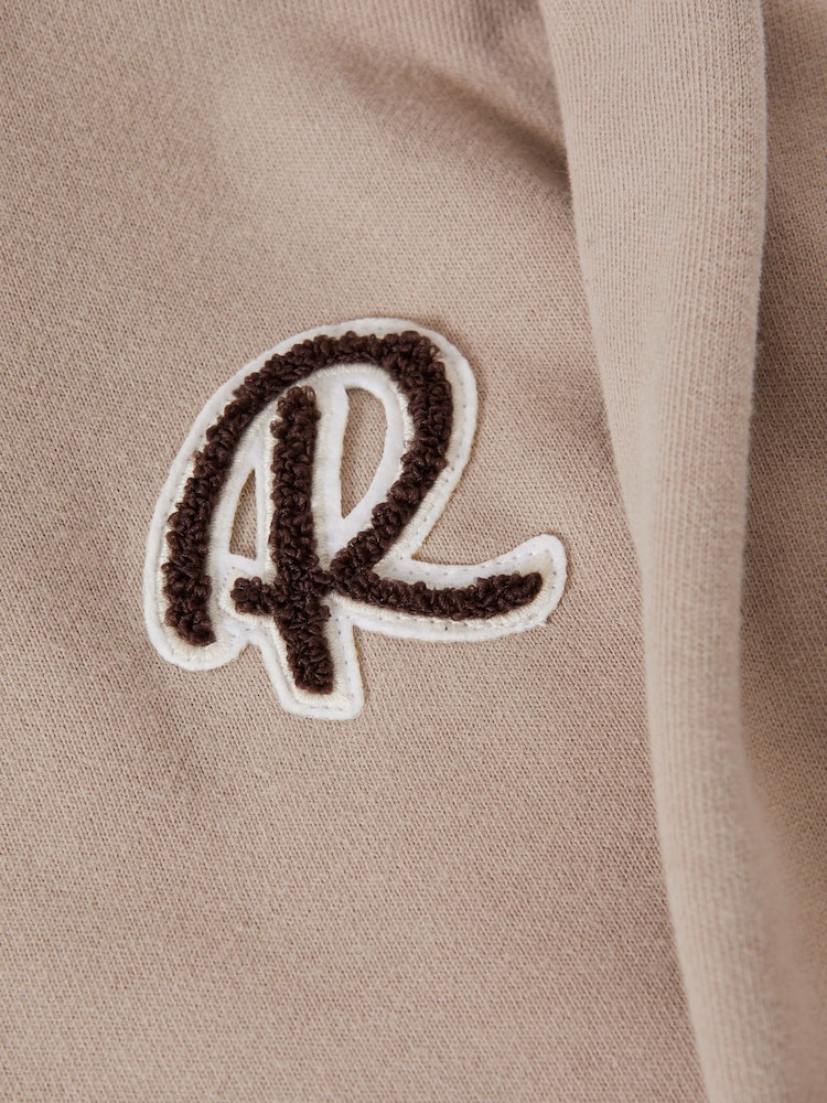 Reiss Taupe Cade Junior Relaxed Garment Dyed Logo Hoodie - Image 6 of 6 Reiss Taupe Cade Junior Relaxed Garment Dyed Logo Hoodie - Image 6 of 6