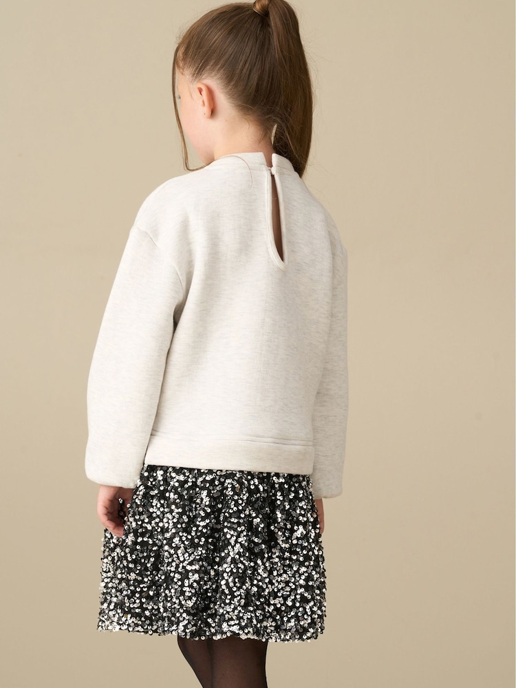 Angel & Rocket Grey Ella Sequin Sweat Dress - Image 2 of 4