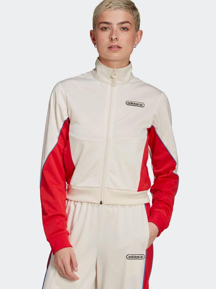 adidas Originals White Retro Luxury Track Top - Image 1 of 6