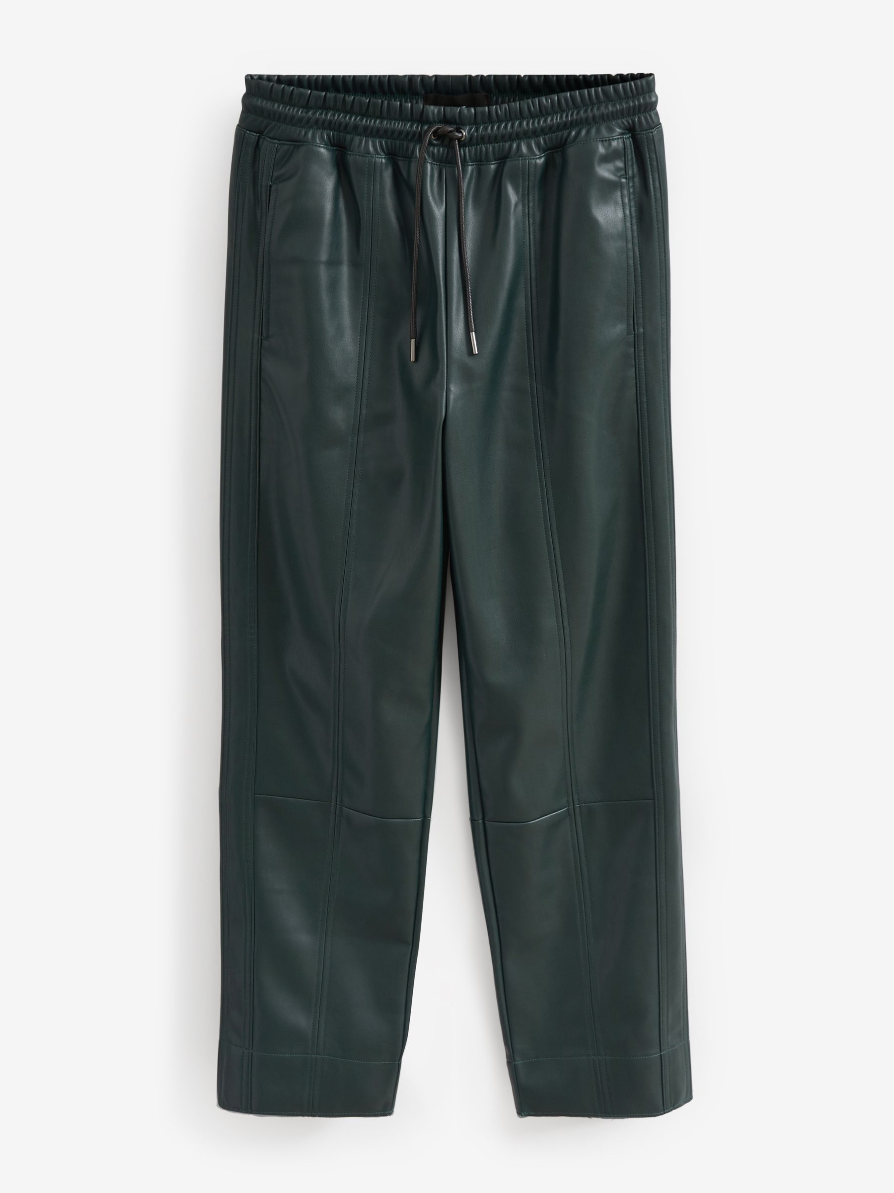 Buy Dark Green Faux Leather PU Jogger Trousers from Next Luxembourg