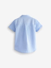 Blue Short Sleeve Trimmed Oxford Shirt (3mths-7yrs) - Image 6 of 7