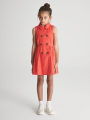 Reiss Coral Mona Junior Sleeveless Button Detail Dress - Image 1 of 7