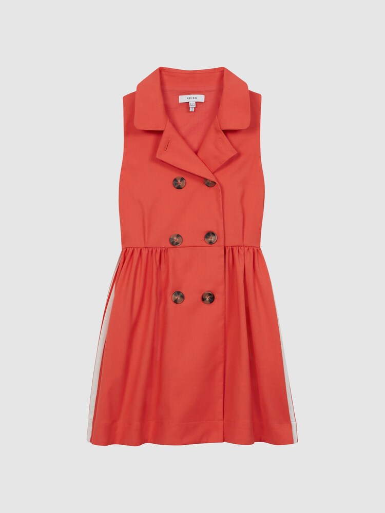 Reiss Coral Mona Junior Sleeveless Button Detail Dress - Image 2 of 7
