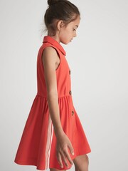 Reiss Coral Mona Junior Sleeveless Button Detail Dress - Image 3 of 7