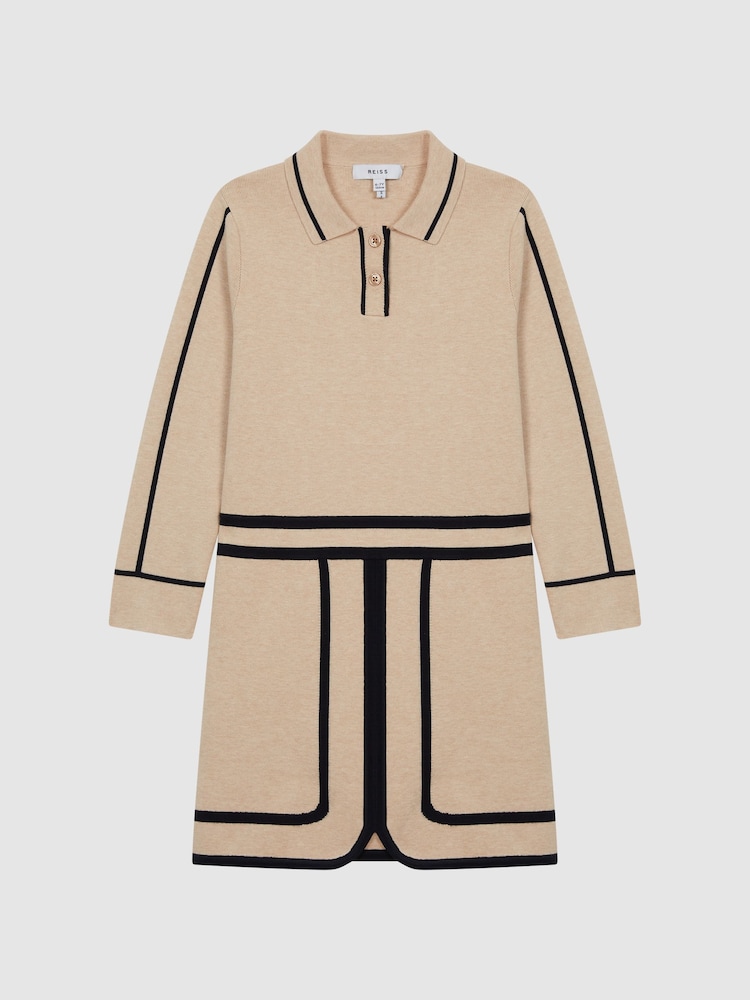 Reiss Camel Layla 9-12 yrs Knitted Mini Dress - Image 2 of 6